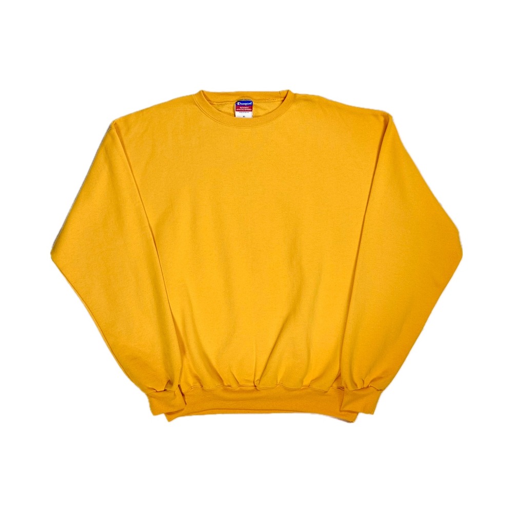 Vintage 90s Champion mustard yellow blank crewneck sweatshirt mens XL